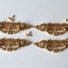 4 Victorian brass folliage drawer handle draw pull desk chest cabinet 2027