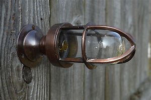 Small polished bronze boat ceiling bulkhead flush mount light wall lamp SFMBZ1 B