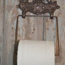 CLASSIC EDWARDIAN CAST IRON AND WOODEN TOILET ROLL HOLDER LION HEAD WH40