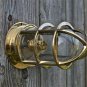 OCEAN LINER SHIP POLISHED BRASS CAGED PASSAGEWAY LIGHT CEILING WALL LAMP BFMC B