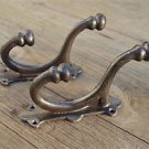 Pair large cast iron industrial factory coat hook wall hanging coathooks AL49