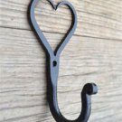 Hand wrought iron Shaker heart hook folk art wall hanger door hook LHH1