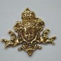 Small antique style cherubs head solid brass furniture mount ormalu H8