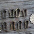 A COLLECTION OF 10 ORIGINAL ANTIQUE FURNITURE ESCUTCHEONS KEYHOLES LOCK BC6