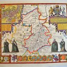 LOVELY VINTAGE REPLICA  JOHN SPEED MAP OF CAMBRIDGESHIRE CIRCA.1610 CAMBRIDGE