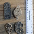4 Indian antique hand carved wooden printing blocks fabric print block PB10