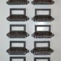 10 EDWARDIAN STYLE PATTERNED CAST IRON LABEL FRAME HANDLE FILING DRAWER PULL CB9