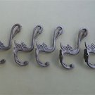 SET OF 5 BEAUTIFUL ARTS AND CRAFTS STORK HOOK CAST IRON COAT BIRD COATHOOK RACK