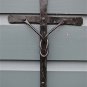 HAND WROUGHT IRON NAIVE FOLK ART WALL CRUCIFIX HOLY CROSS BLACKSMITH MADE WC2