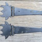 A PAIR OF HANDMADE WROUGHT IRON GATE HINGES DOOR HINGE RUSTIC ANTIQUE STYLE 4