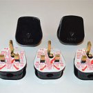 5 RETRO STYLE 13 AMP BLACK 3 PIN ELECTRICAL PLUG FUSE FITTED LAMP LIGHT CB23