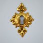 Original antique pressed brass Gothic escutcheon plate keyhole box furniture KP3