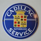 Heavy quality porcelain advertising sign Cadillac service garage plaque round