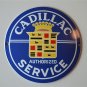 Heavy quality porcelain advertising sign Cadillac service garage plaque round