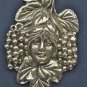 Art Nouveau ladies head with grapes solid brass furniture mount ormalu H1