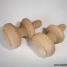 A PAIR OF OLD VICTORIAN STYLE WOODEN KNOB HANDLES