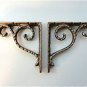 A PAIR OF SMALL CAST IRON HAMMERED ANTIQUE STYLE SHELF BRACKETS WALL BRACKET