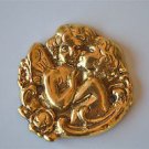 Small beautiful brass kissing fairies furniture mount ormalu box cartouche 2021