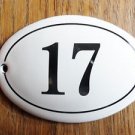 SMALL ANTIQUE STYLE ENAMEL DOOR NUMBER 17 SIGN PLAQUE HOUSE NUMBER FURNITURESIGN