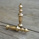 Pair quality small solid brass Victorian finial furniture clock restoration 2011