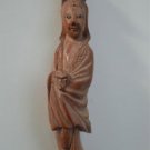 BEAUTIFUL ANTIQUE CARVED WOODEN ORIENTAL LADY OKIMONO HARDWOOD CARVING WOMAN