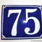 EDWARDIAN STYLE ENAMEL DOOR NUMBER 75 SIGN PLAQUE