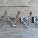 Set of 4 antique style cast iron Addison coat hook double coathooks c/w screws