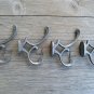 Set of 4 antique style cast iron Addison coat hook double coathooks c/w screws