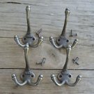 A set of 4 antique style cast iron 1883 coat hooks triple coathook c/w screws