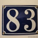 EDWARDIAN STYLE ENAMEL DOOR NUMBER 83 SIGN PLAQUE