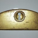 Original antique pressed brass escutcheon plate keyhole chest furniture KP15
