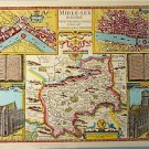 OLD COPY OF JOHN SPEED MAP OF MIDDLESEX WESTMISTER LONDON TOWN PLAN RIVER THAMES