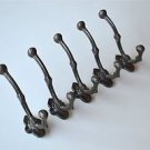 5 small Victorian design double coathook cast iron hanging coat hook ALR8
