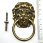 Vintage antique brass lions head furniture handle drawer ring pull P9