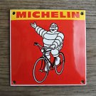 Quality porcelain advertising sign Michelin bicycle garage plaque red square M7