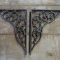 A pair of large antique curled vine brackets cast iron wall shelf bracket AL20