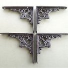2 PAIRS OF SMALL REGENCY ANTIQUE STYLE SHELF BRACKETS IRON SHELVING BRACKET S1