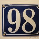 EDWARDIAN STYLE ENAMEL DOOR NUMBER 98 SIGN PLAQUE