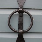 HAND FORGED SOLID WROUGHT IRON RING AND BALL DOOR KNOCKER BLACKSMITH MADE RB1