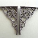 A PAIR OF SMALL ANTIQUE STYLE COBWEB SHELF BRACKETS IRON SHELVING BRACKET S2