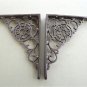 A PAIR OF SMALL ANTIQUE STYLE COBWEB SHELF BRACKETS IRON SHELVING BRACKET S2
