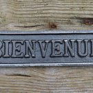 Cast iron vintage style BIENVENUE door sign wall raw iron French welcome SSBIEN