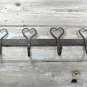 BEAUTIFUL HANDWROUGHT IRON SHAKER HEART HOOK RACK BAR HANGING HOOKS COATRACK