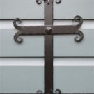 HAND WROUGHT IRON GOTHIC CURL CROSS WALL CRUCIFIX HOLY CROSS BLACKSMITH MADE CC1