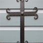 HAND WROUGHT IRON GOTHIC CURL CROSS WALL CRUCIFIX HOLY CROSS BLACKSMITH MADE CC1