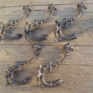 Set of 5 superb large cast iron serpent coat hook wall hanging coathooks AL68
