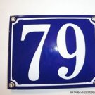 EDWARDIAN STYLE ENAMEL DOOR NUMBER 79 SIGN PLAQUE