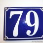 EDWARDIAN STYLE ENAMEL DOOR NUMBER 79 SIGN PLAQUE
