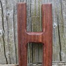 HANDCARVED WOODEN 3 DIMENSIONAL LETTER H SIGN FONT SHELF ART NAME LETTER