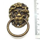 Vintage brass lions head furniture handle drawer ring pull P6